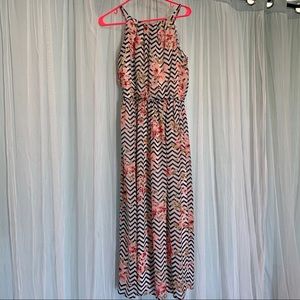 Chevron Pattern Flowy Dress